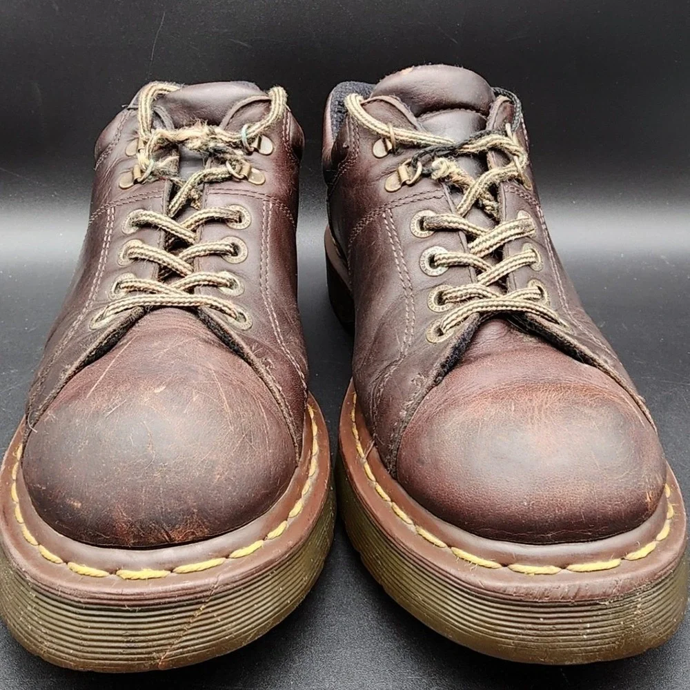 Dr. Martens 12 Brown 8312 Leather Oxford Grunge Gorpcore Punk Industrial Rugged